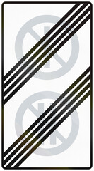 Historic road sign in Finland - Alternative date parking zone ends