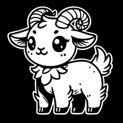 Adorable baby goat standing, symbol of innocence, countryside, and cuteness.