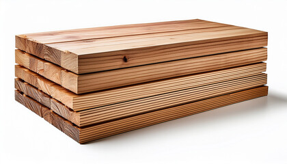 Stack Of Wooden Boards With A White Background