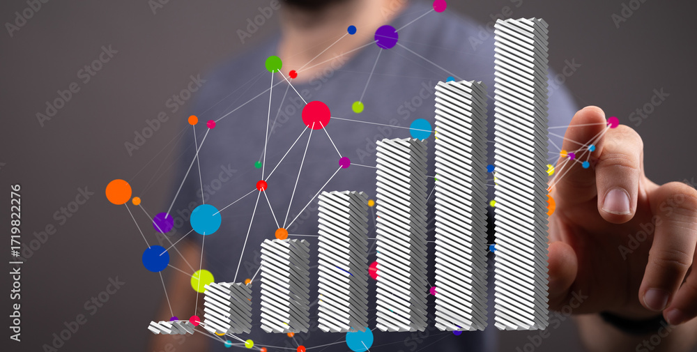 Poster increase your business intelligence with this image. shows data growth and networking.