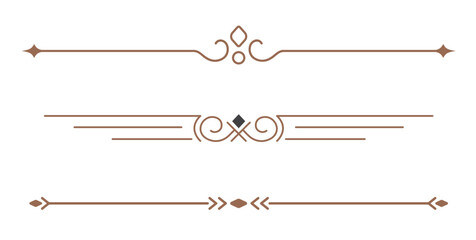 Set of Vintage decorative lines. text dividers. Line border. Lines separators, Borders, Vintage dividers, Underline elements. Vector illustration