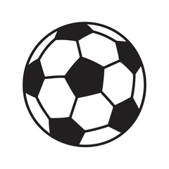 Fototapeta premium A black and white vector illustration of a soccer ball for sports education. 