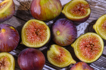 Ripe Purple Fig on Table