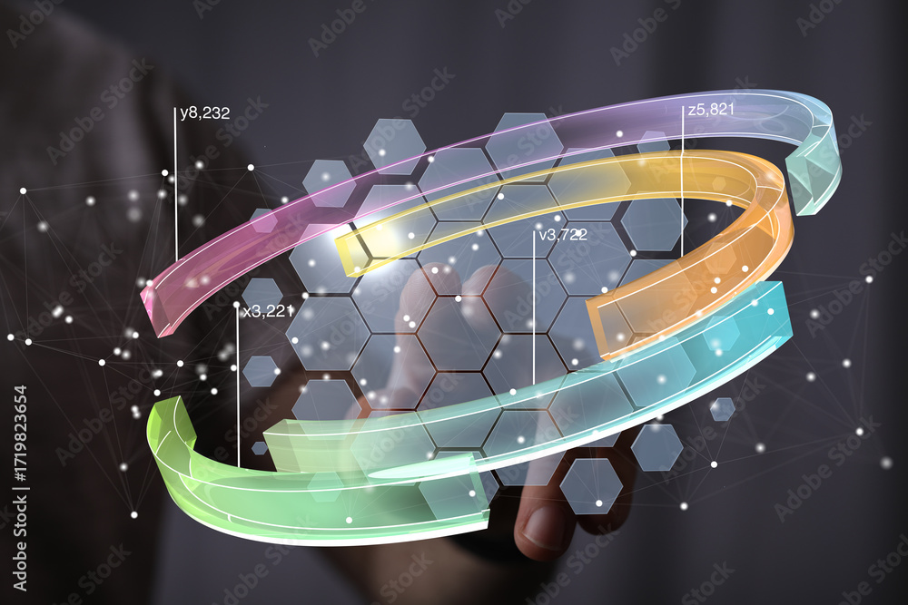 Poster abstract image of data visualization, technology, and innovation. perfect for tech and business.
