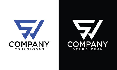 Creative Initial SW WS Letter Logo Design with Modern Minimal Style.