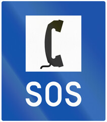 Historic road sign in Finland - Emergency telephone (1978-2007)