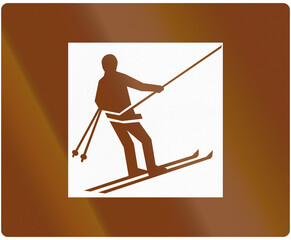 Historic road sign in Finland - Ski lift (2007-2020)