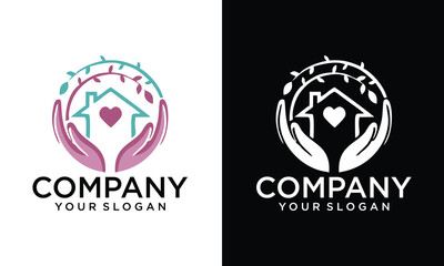 Creative Home Care logo hands design