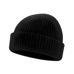 Black Knit Beanie Hat - Winter Warm Casual Style
