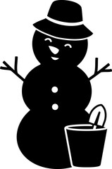 Christmas Sand Snowmen silhouette design.
Summer Beach Snowman silhouette flat vector illustration isolated.
Transparent background. svg.