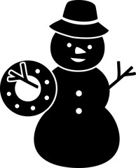 Christmas Sand Snowmen silhouette design.
Summer Beach Snowman silhouette flat vector illustration isolated.
Transparent background. svg.