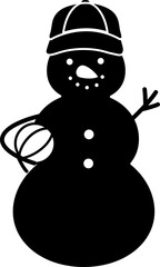 Christmas Sand Snowmen silhouette design.
Summer Beach Snowman silhouette flat vector illustration isolated.
Transparent background. svg.