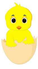 Adorable Yellow Chick Hatching from Egg A Cute Illustration for Springtime and Easter