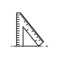 Engaging Line Art Illustration of School Ruler On White Background.