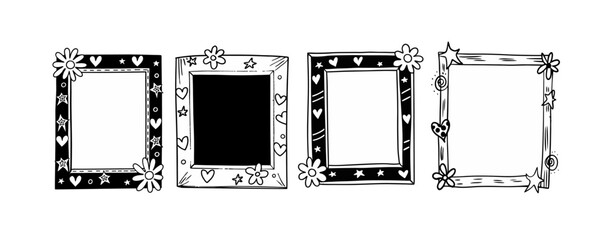 Hand-drawn doodle frame with decorative sketch-style lines. 