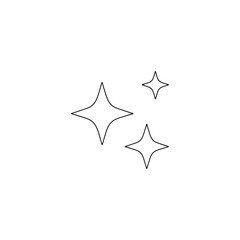 Minimalist silhouette stars icon set, twinkle shining star shape symbols, icons, elements. Modern geometric sparkle black silhouettes sign 