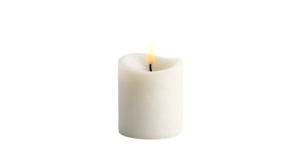 White candle isolated on white background for light flame wax decor spiritual and celebration illustration