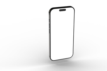 Clean image of a modern smartphone with a blank screen, perfect for app presentations or website mockups.