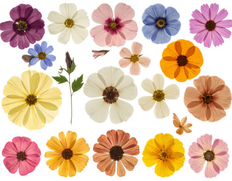  Firefly_PNG Colorful pressed flower collection, element set on transparent background_ - Powered by Adobe