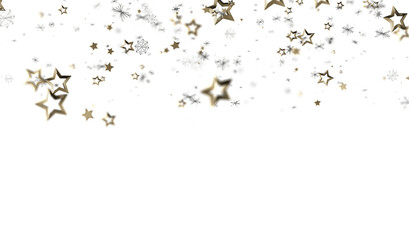 Elegant background with gold stars and snowflakes. Perfect for holidays, celebrations, and winter themes.