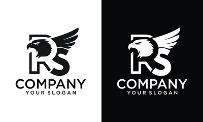 Creative Initial RS eagle logo vector design