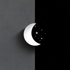 Minimalist Moon and Stars Illustration