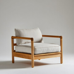 Minimalist Lounge Chair with Wooden Frame