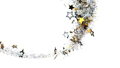 Sparkling stars swirl in a festive design, perfect for celebrations and backgrounds.