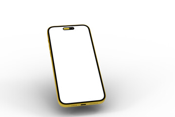 High-quality image of a gold smartphone with a blank screen, perfect for app presentations or mobile designs.