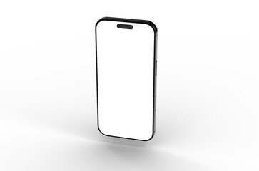 High-quality image of a black smartphone with a blank screen, perfect for app presentations or website mockups.