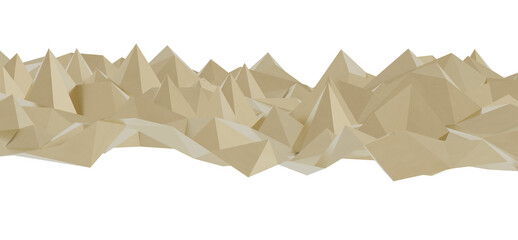 Stunning abstract landscape image featuring a low poly mountain range in beige tones. Perfect for backgrounds, textures, and design projects.