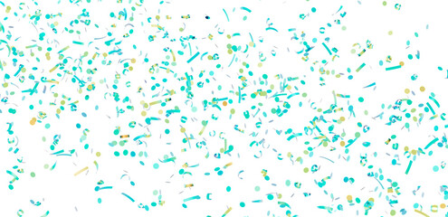 Fototapeta premium Festive confetti background featuring teal and gold elements perfect for celebratory designs and projects.