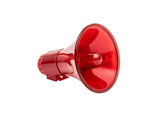 Red bullhorn on white background png isolated on a transparent background megaphone