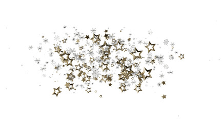 Sparkling stars and snowflakes for holiday designs. Perfect for Christmas, New Year, celebrations.