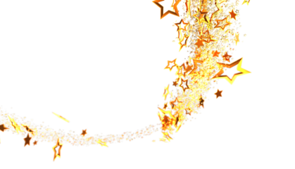 Sparkling gold stars swirl on white. Perfect for celebration, holiday, or luxury designs.