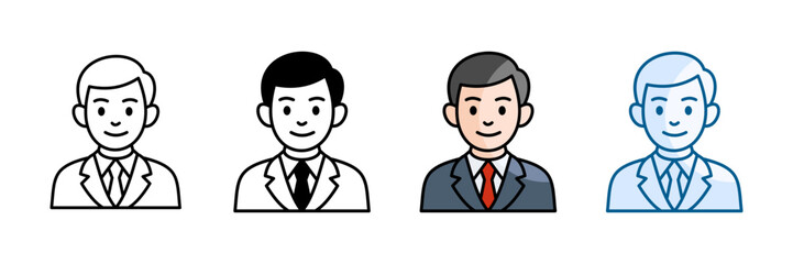 Businessman Icon Set Multiple Style Collection
