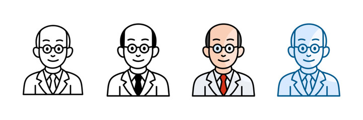 Fototapeta premium Scientist Icon Set Multiple Style Collection