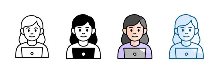 Developer Icon Set Multiple Style Collection
