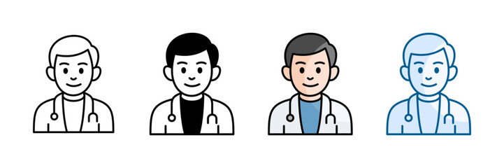 Fototapeta premium Doctor Icon Set Multiple Style Collection