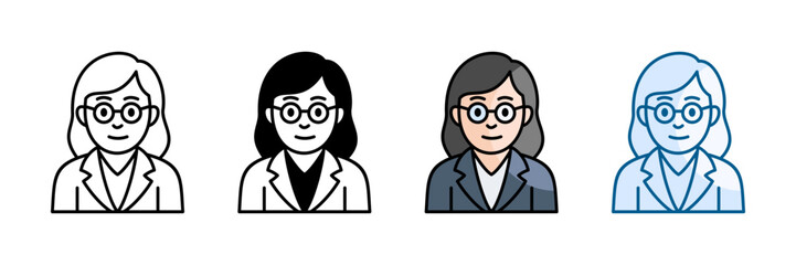 Sales Person Icon Set Multiple Style Collection