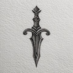 Dotwork dagger tattoo design