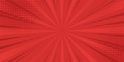 Vintage pop art red background. Banner vector illustration