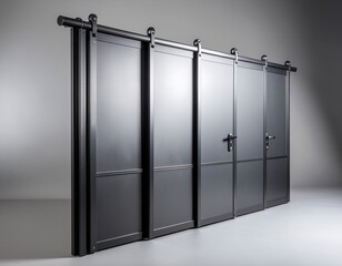 Desain slide door warna hitam