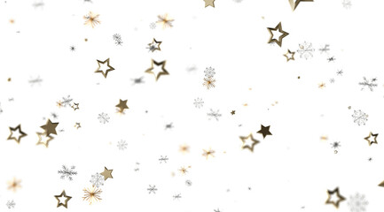 Elegant winter background with gold stars and snowflakes. Perfect for holidays and celebrations.