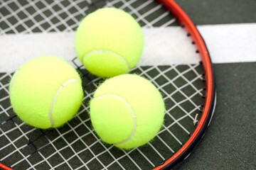 Abstract Composition of Tennis Balls on Court