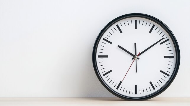 US banking system meeting, A modern wall clock displaying the time on a simple background, emphasizing minimalism and functionality.