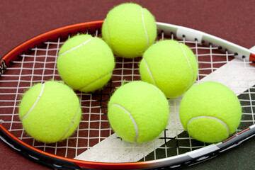 Abstract Composition of Tennis Balls on Court