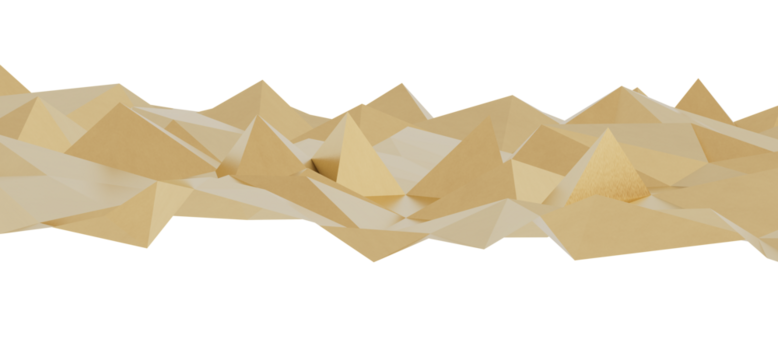High-resolution image of an abstract gold geometric low poly landscape. Perfect for backgrounds, presentations, and design projects. - Powered by Adobe