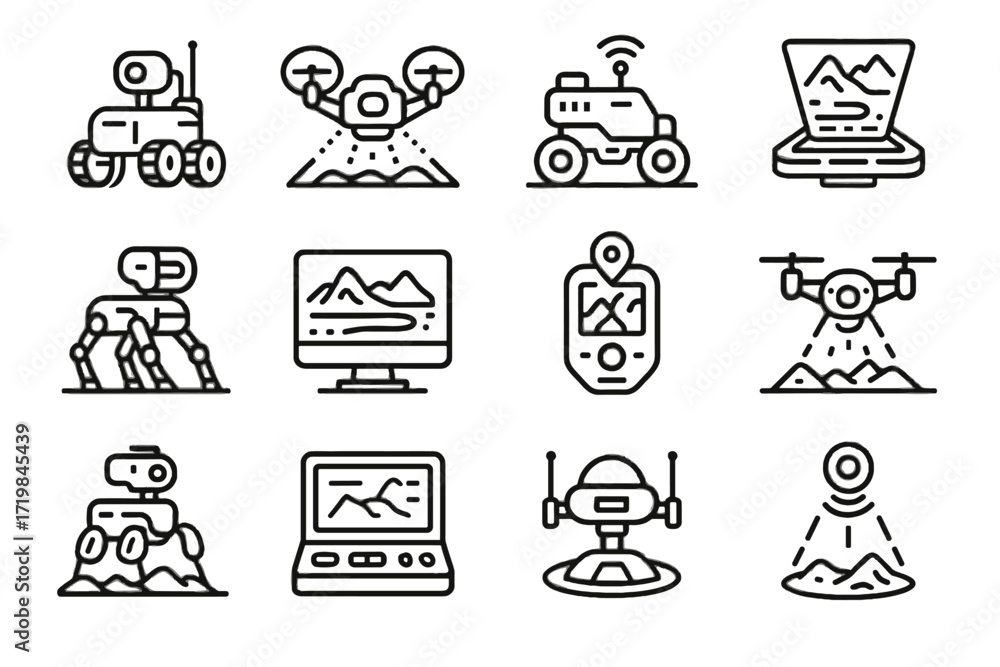 Poster hub holographic scouting vector sensor robot terrain responsive scout icon interactive reconnaissanc