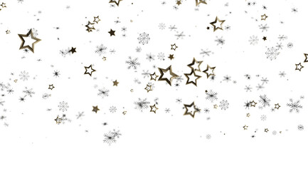 Festive winter background with golden stars and snowflakes. Perfect for Christmas, New Year, and holiday designs.